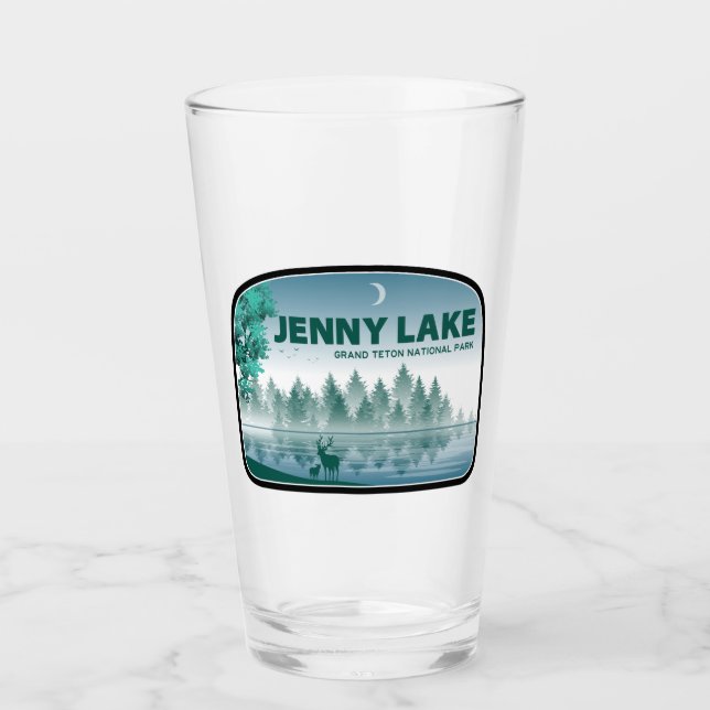 Jenny Lake Grand Teton National Park Deer Glass (Front)