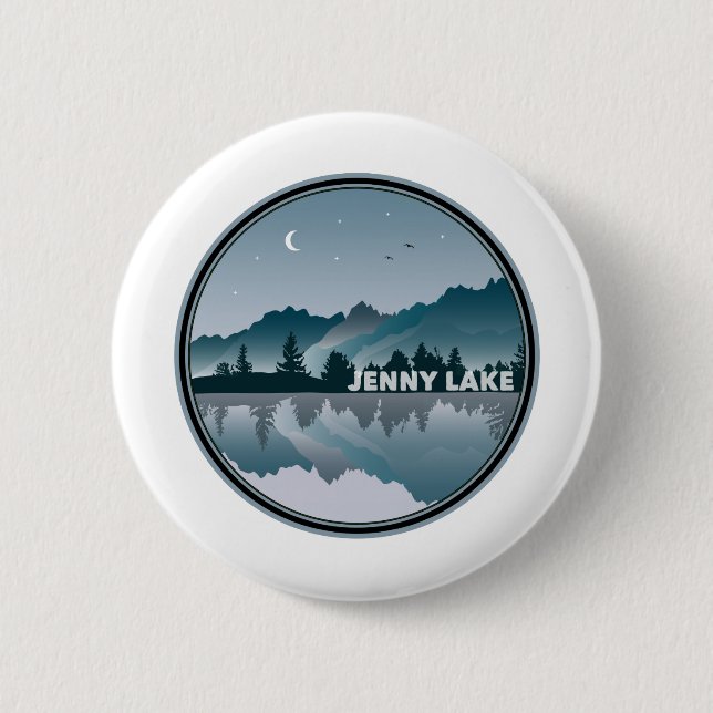 Jenny Lake Grand Teton National Park Reflection 2 Inch Round Button (Front)