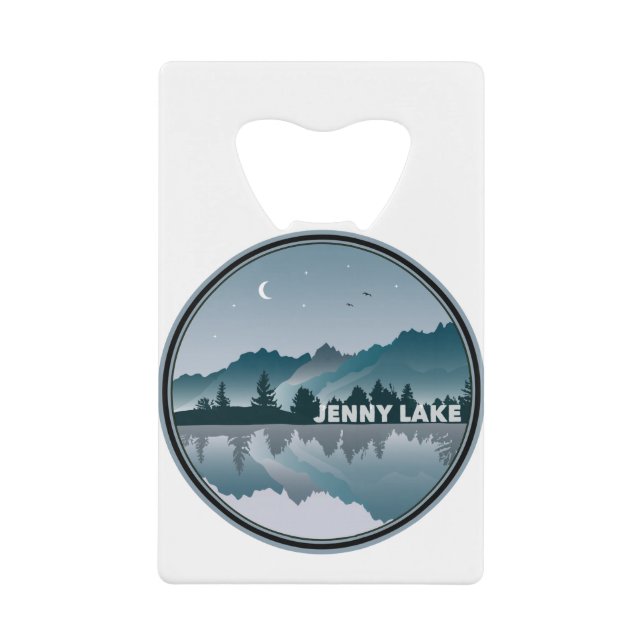 Jenny Lake Grand Teton National Park Reflection Credit Card Bottle Opener (Front)