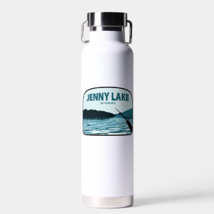 Jenny Lake Wyoming Fishing Rod Water Bottle