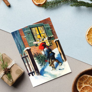 Jenny Nyström Gnome Vintage Swedish Christmas Tree Holiday Card