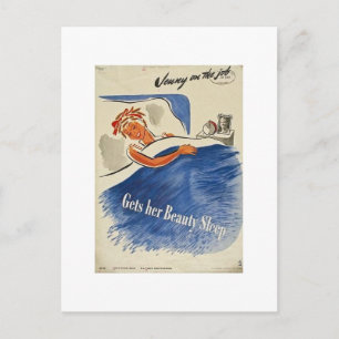 Jenny on the Job Gets Her Beauty Sleep Postcard