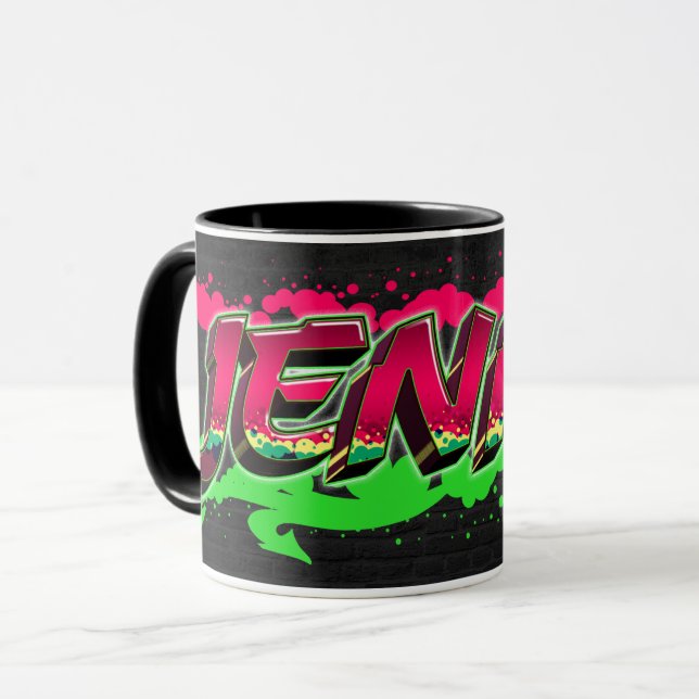 Jenny Vorname Name Graffiti red green Tasse Mug (Front Left)