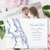 Jensen Beach FL Map Elegant Navy Blue Wedding