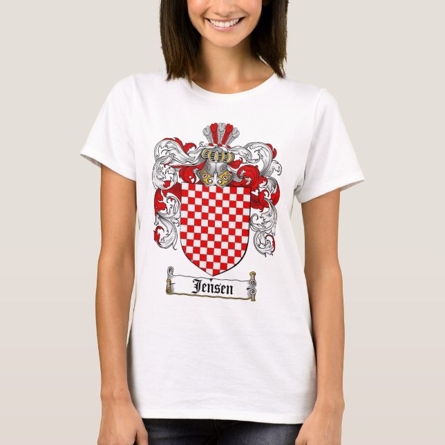 JENSEN FAMILY CREST -  JENSEN COAT OF ARMS T-Shirt (Front)