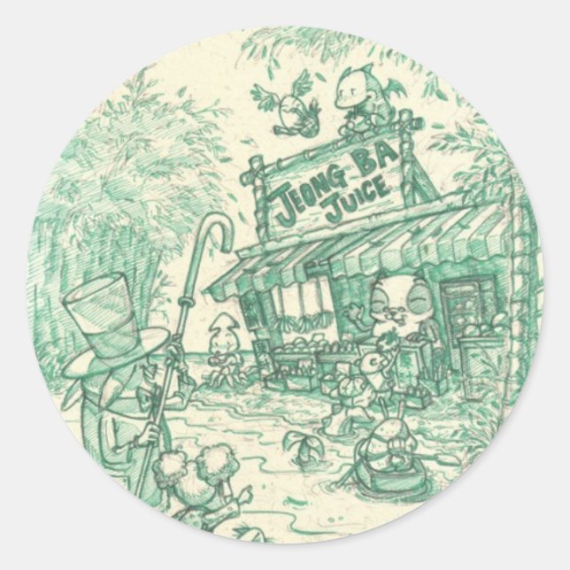 Jeong Ba Juice Classic Round Sticker (Front)