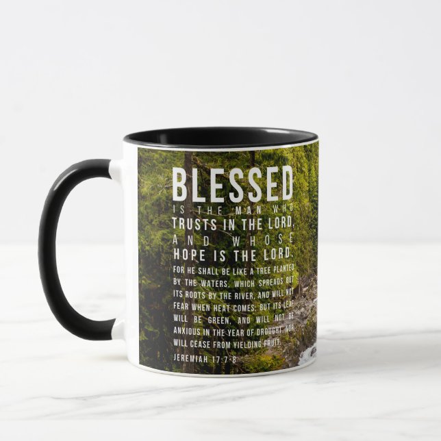 Jeremiah 17:7-8 Christian Bible Scripture Nature Mug (Left)