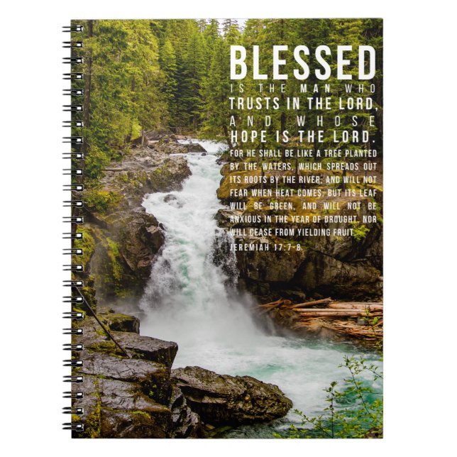 Jeremiah 17:7-8 Christian Bible Scripture Nature Notebook (Front)