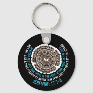 Jeremiah 17:7-8 Tree Rings Keychain