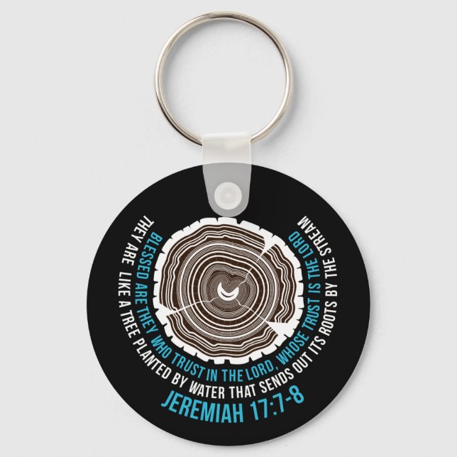 Jeremiah 17:7-8 Tree Rings Keychain (Front)