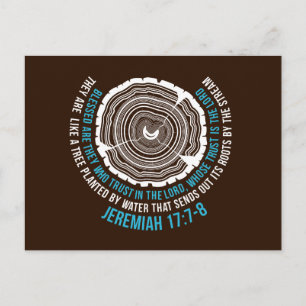 Jeremiah 17:7-8 Tree Rings Postcard