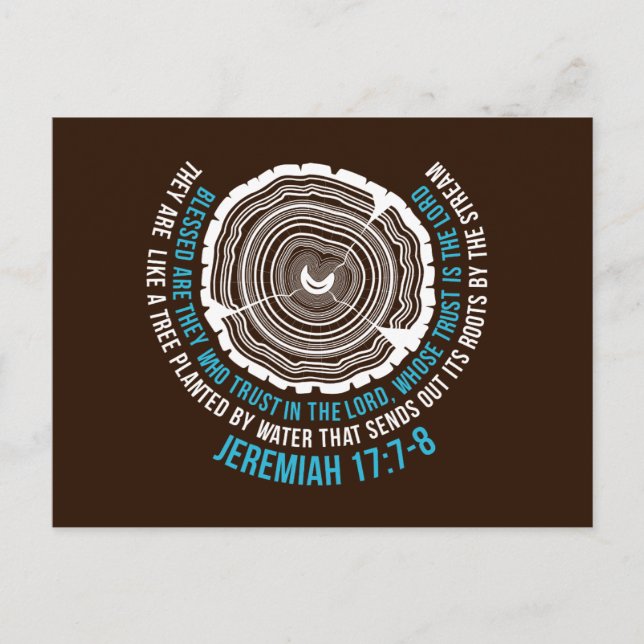 Jeremiah 17:7-8 Tree Rings Postcard (Front)