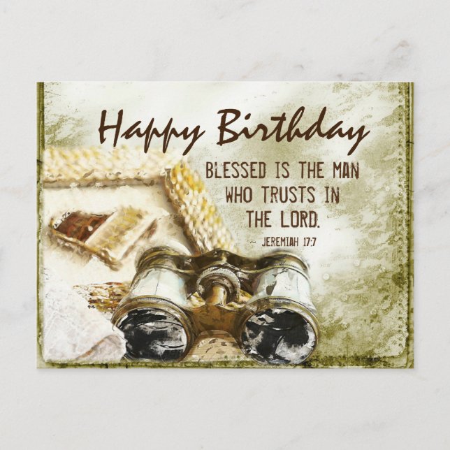Jeremiah 17:7 Blessed is the Man, Birthday Postcard (Front)