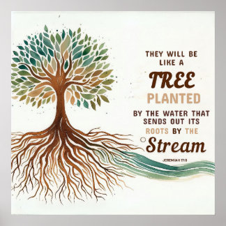 Jeremiah 17:8 Christian poster