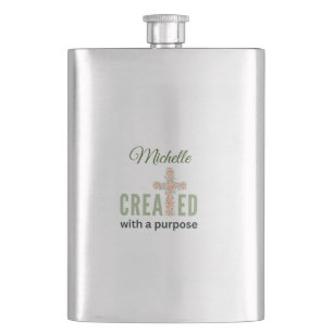 Jeremiah 1:5 Created With A Purpose Personalized Hip Flask