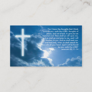 Jeremiah 29; 11-14   Blue Christian Business Card