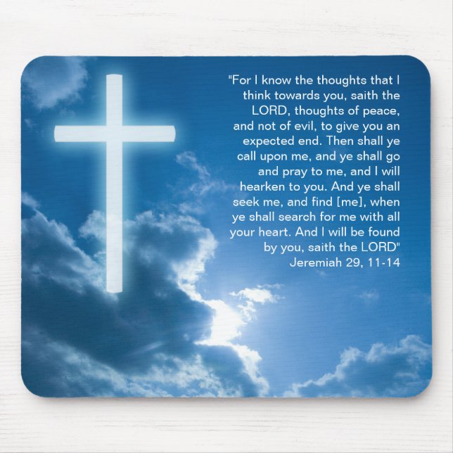 Jeremiah 29; 11-14 - Christian Mousepad (Front)