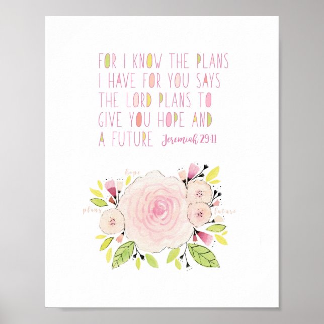 Jeremiah 29:11 Archival art print (Front)