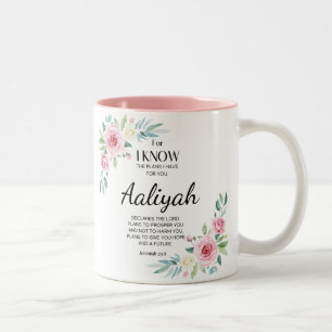 Jeremiah 29:11 Bible Scripture Personalize Two-Tone Coffee Mug