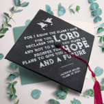 Jeremiah 29:11 Bible Verse Black & White Doves Graduation Cap Topper<br><div class="desc">Jeremiah 29:11 Bible Verse Black & White Doves Graduation Cap Topper</div>