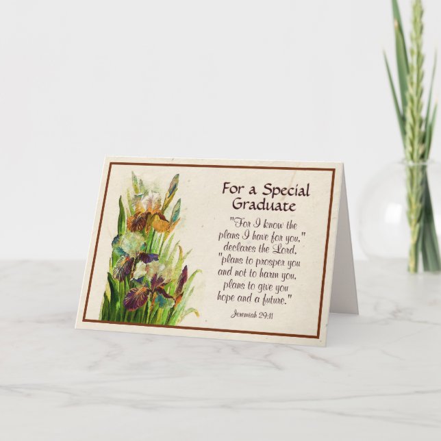 Jeremiah 29:11 Bible Verse, For Special Graduate Card (Front)