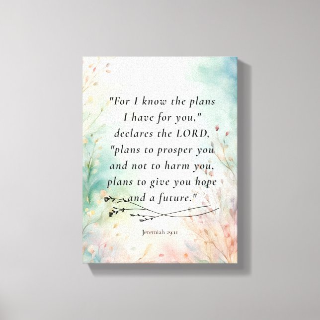 Jeremiah 29:11 Bible Verse Image Canvas Print (Front)