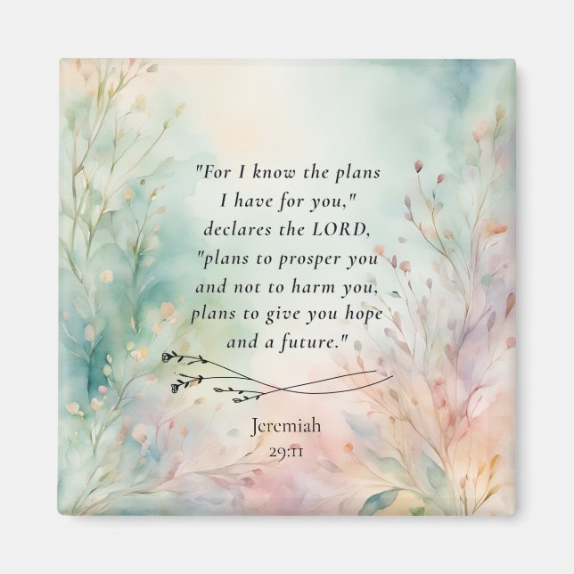 Jeremiah 29:11 Bible Verse Image Magnet (Front)