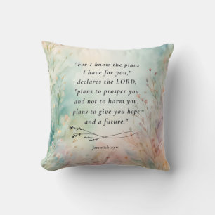 Jeremiah 29:11 Bible Verse Image Throw Pillow