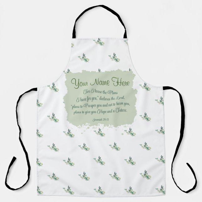 Jeremiah 29:11 Bible Verse Personalize Apron (Front)