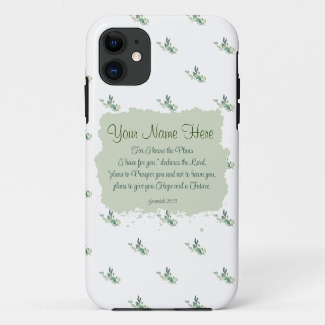 Jeremiah 29:11 Bible Verse Personalize Case-Mate iPhone Case (Back)