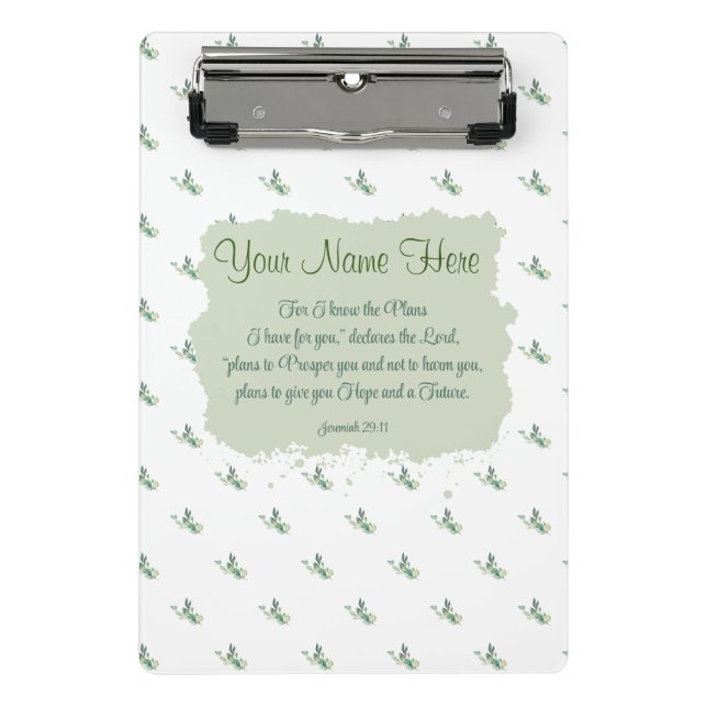 Jeremiah 29:11 Bible Verse Personalize Mini Clipboard (Front)