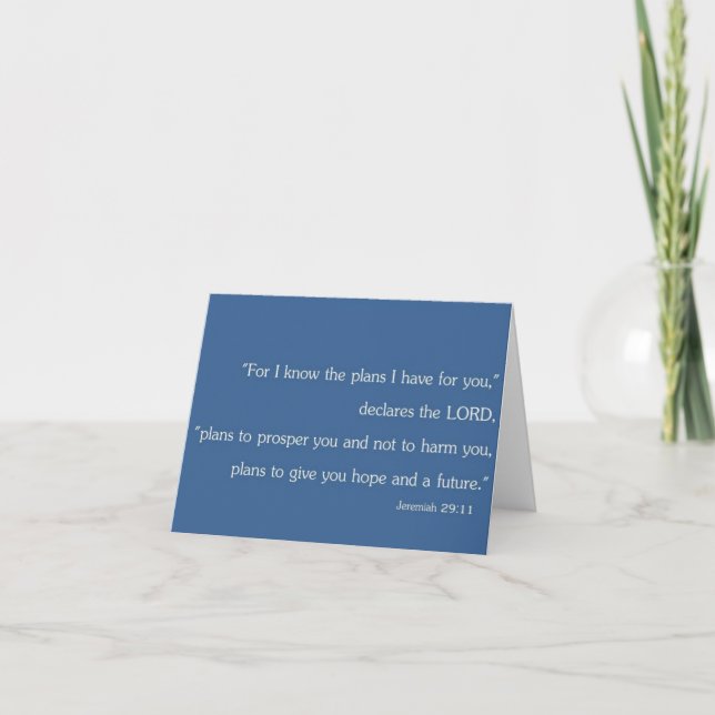 Jeremiah 29:11 Blank Christian Inspiration Card (Front)