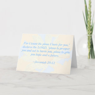 Jeremiah 29:11 Carte de voeux à motif marguerrier