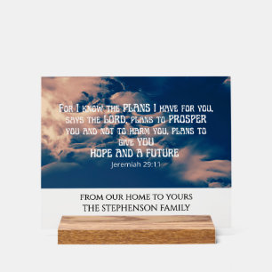 JEREMIAH 29:11 Christian Acrylic Sign
