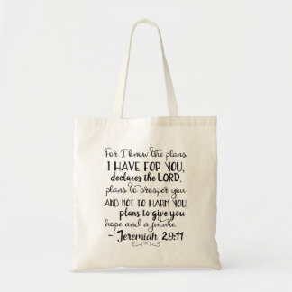 Jeremiah 29:11 Christian Bible Faith Tote Bag