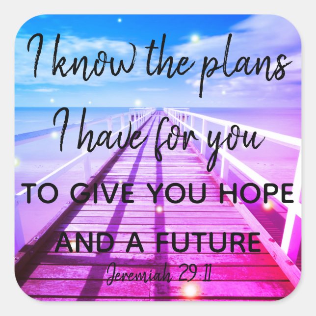 Jeremiah 29:11 Christian Scripture Stickers (Front)