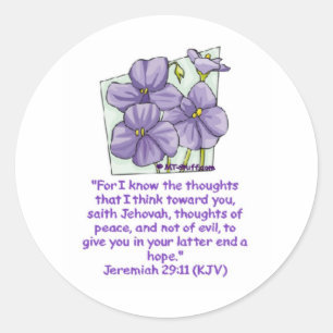 Jeremiah 29:11 classic round sticker