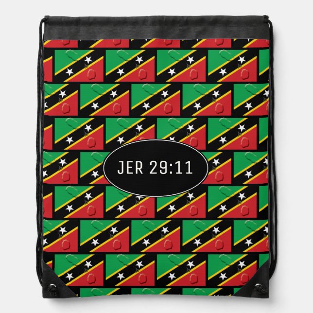 JEREMIAH 29:11 | Customizable | ST KITTS NEVIS Drawstring Bag (Front)