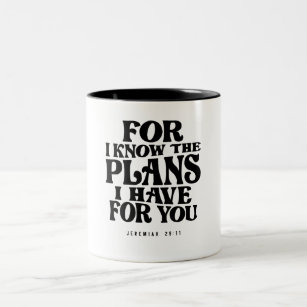 Jeremiah 29:11 Divine Plans Await - Christian  Two-Tone Coffee Mug