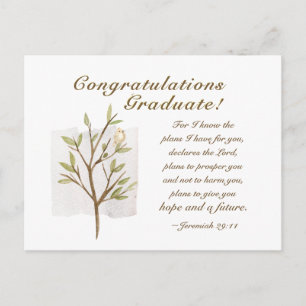 Jeremiah 29:11 For I know the plans Graduation Postcard