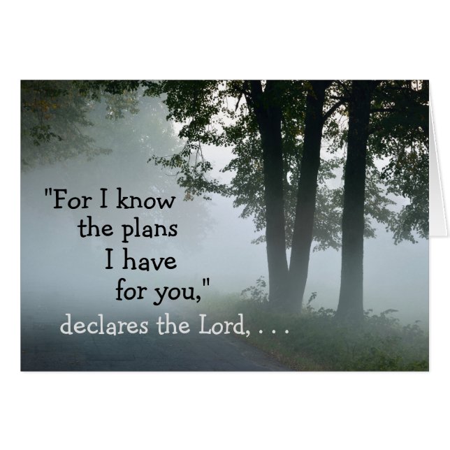 Jeremiah 29:11 For I know the plans I have card (Front Horizontal)