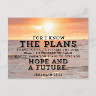 Jeremiah 29:11 For I know the Plans Sunrise Postcard