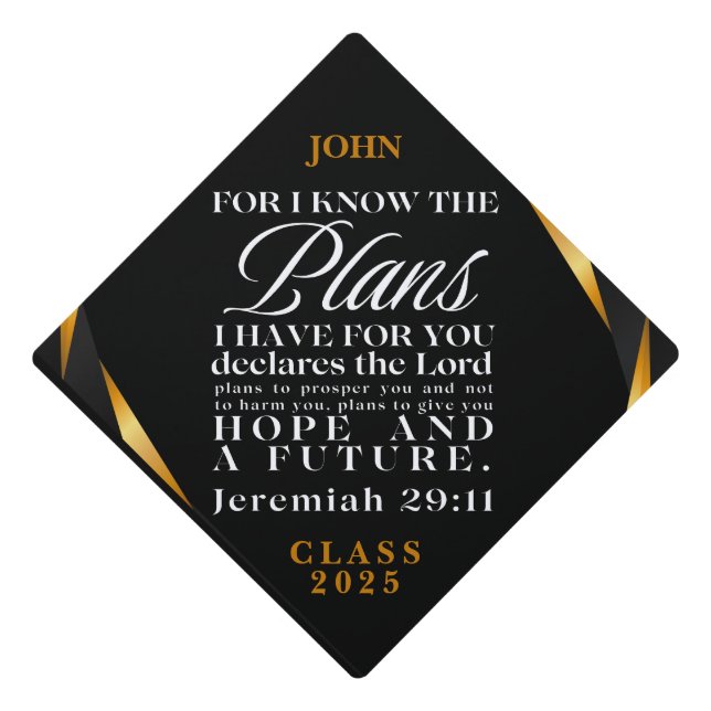 Jeremiah 29:11 Gold Personalize Tassel Topper (Front)