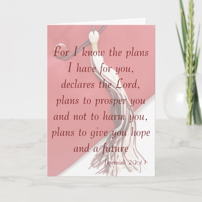 Jeremiah 29:11 Graduation Card (Front)
