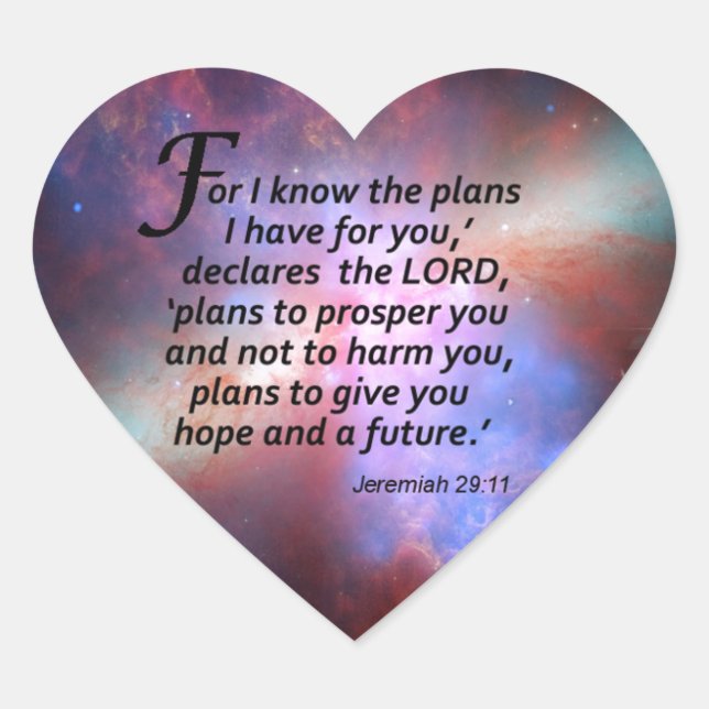 Jeremiah 29:11 heart sticker (Front)