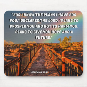 Jeremiah 29:11 Hope Bible Verse Mouse Pad