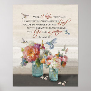 Jeremiah 29:11 Hummingbird Poster