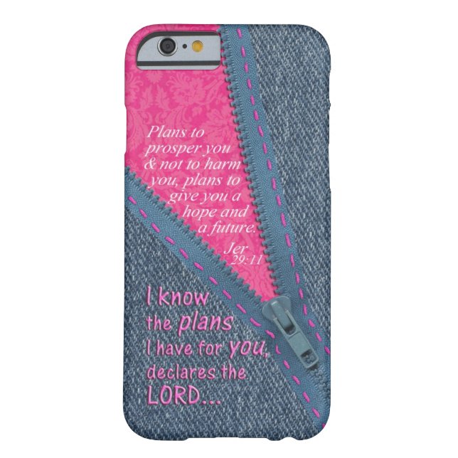 Jeremiah 29:11 I Know The Plans Denim Zipper Pull Case-Mate iPhone Case (Back)