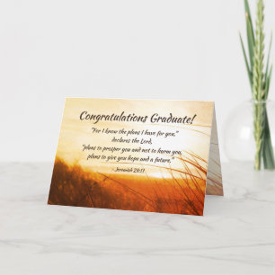 Jeremiah 29:11 "I know the plans" Graduation Card