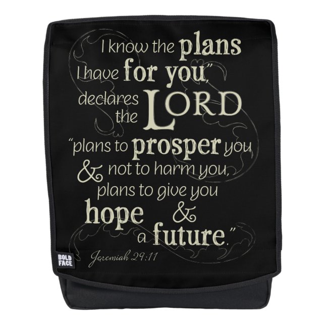 Jeremiah 29:11 I know the plans I have for you... Backpack (Front)